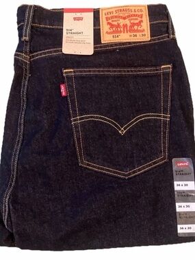 Levi's 514 Regular Fit Zip Fly Straight Leg Denim Jeans 36X30 Men's Dark Blue